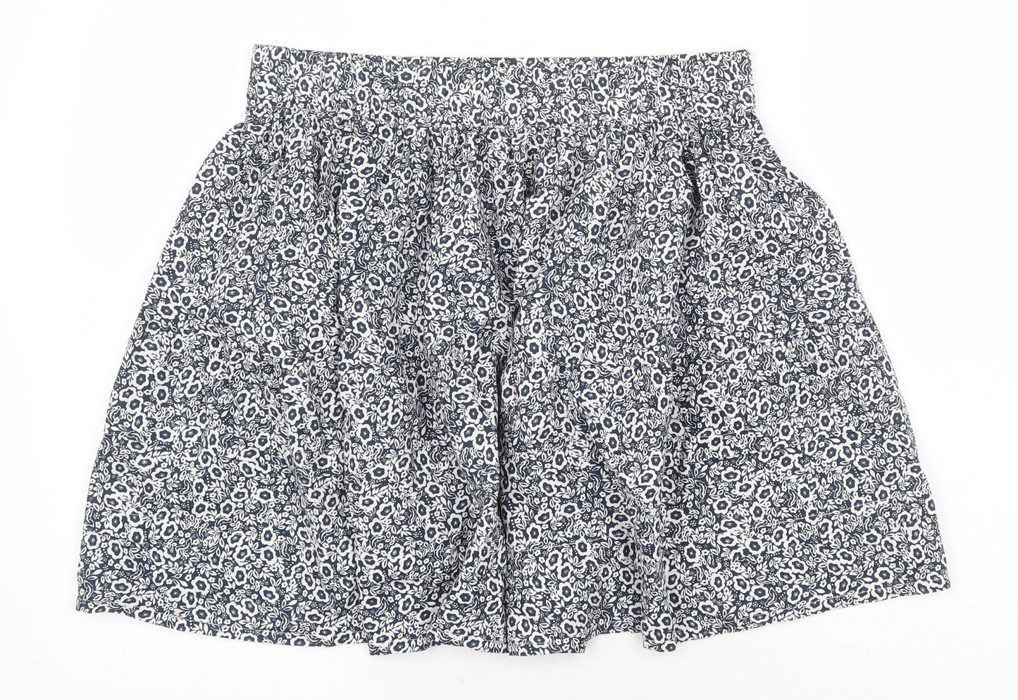 Marks and Spencer Womens Blue Floral Cotton Skater Skirt Size 12