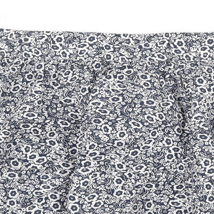 Marks and Spencer Womens Blue Floral Cotton Skater Skirt Size 12
