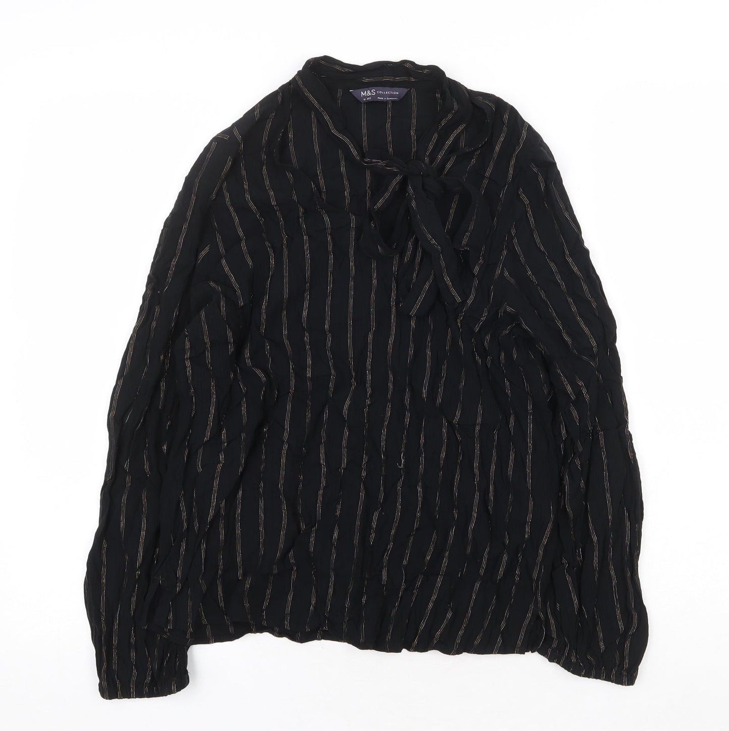 Womens UK Size 10 Marks and Spencer Black Basic Blouse