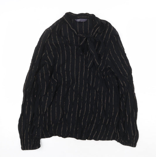 Womens UK Size 10 Marks and Spencer Black Basic Blouse