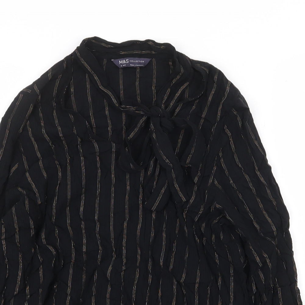 Womens UK Size 10 Marks and Spencer Black Basic Blouse
