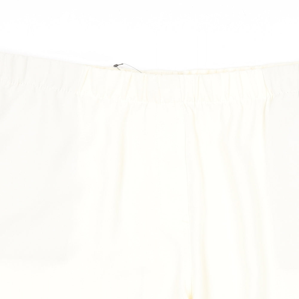 Marks and Spencer Womens Ivory Polyester Basic Shorts Size 24 Regular Pull On