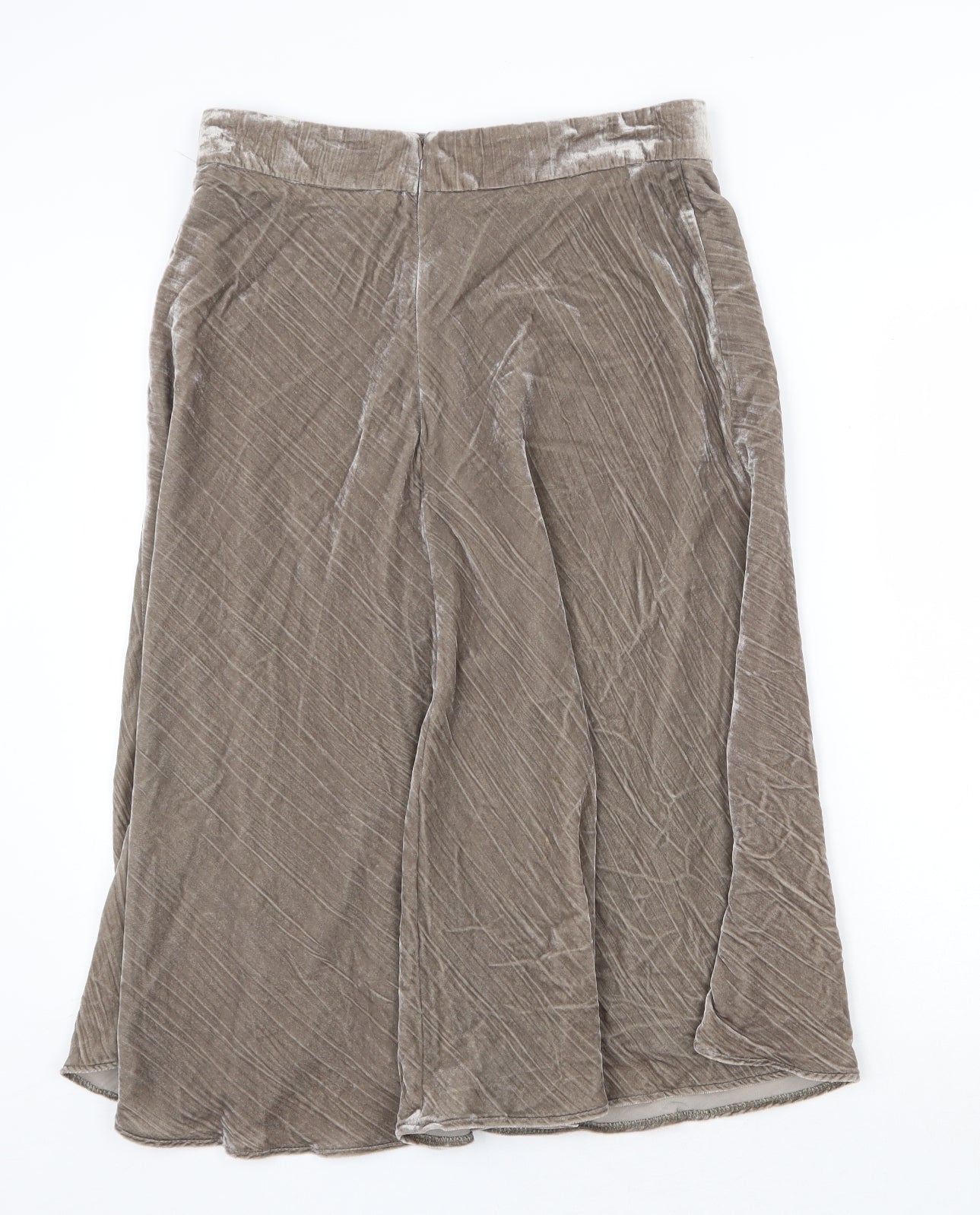 Marks and Spencer Womens Brown Viscose Swing Skirt Size 12 Zip