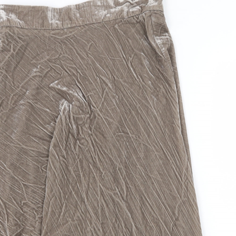 Marks and Spencer Womens Brown Viscose Swing Skirt Size 12 Zip