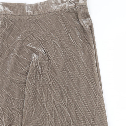 Marks and Spencer Womens Brown Viscose Swing Skirt Size 12 Zip
