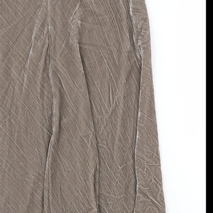 Marks and Spencer Womens Brown Viscose Swing Skirt Size 12 Zip