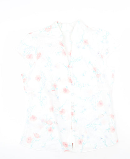 Womens UK Size 14 Preworn White Basic Button-Up