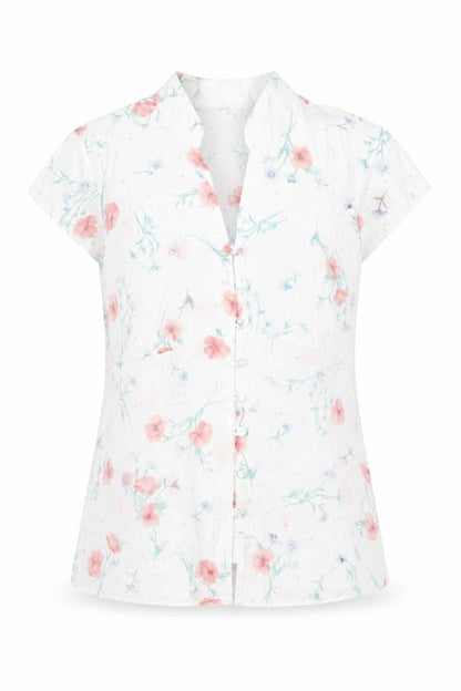 Womens UK Size 14 Preworn White Basic Button-Up