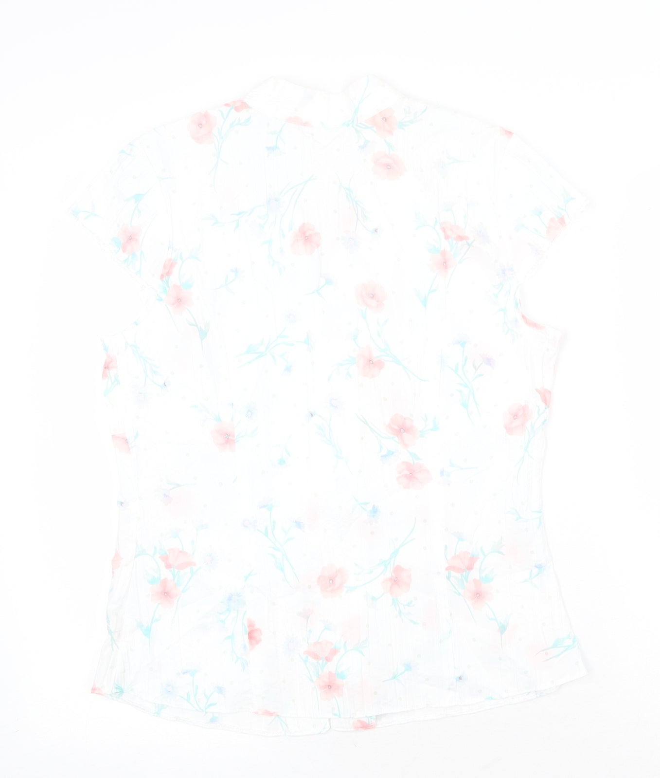 Womens UK Size 14 Preworn White Basic Button-Up