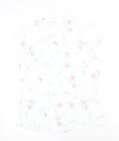 Womens UK Size 14 Preworn White Basic Button-Up