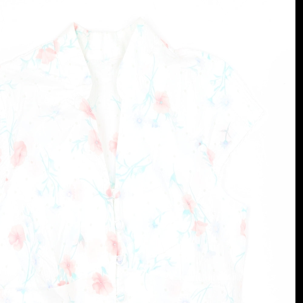 Womens UK Size 14 Preworn White Basic Button-Up
