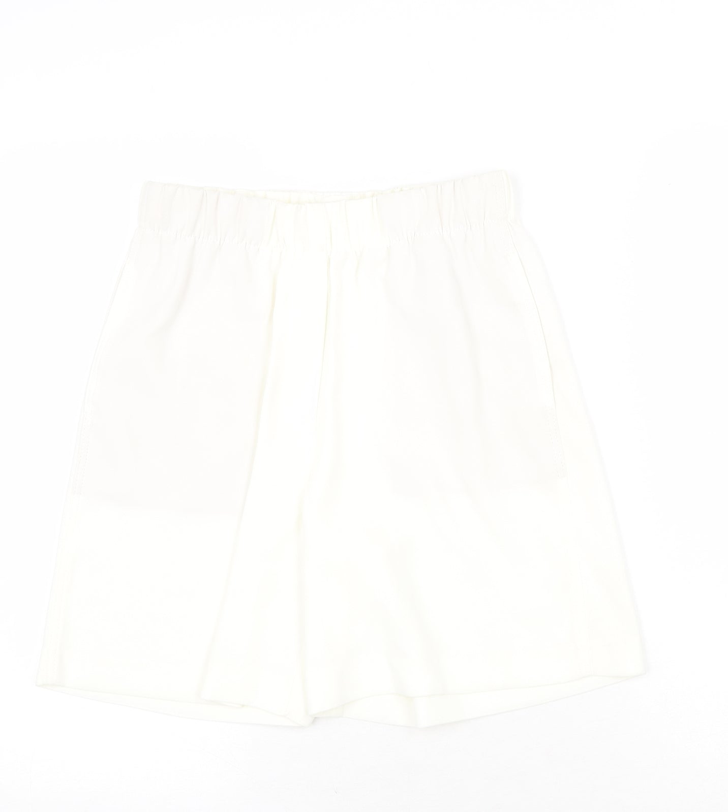 Marks and Spencer Womens White Polyester Culotte Shorts Size 6 Regular Pull On