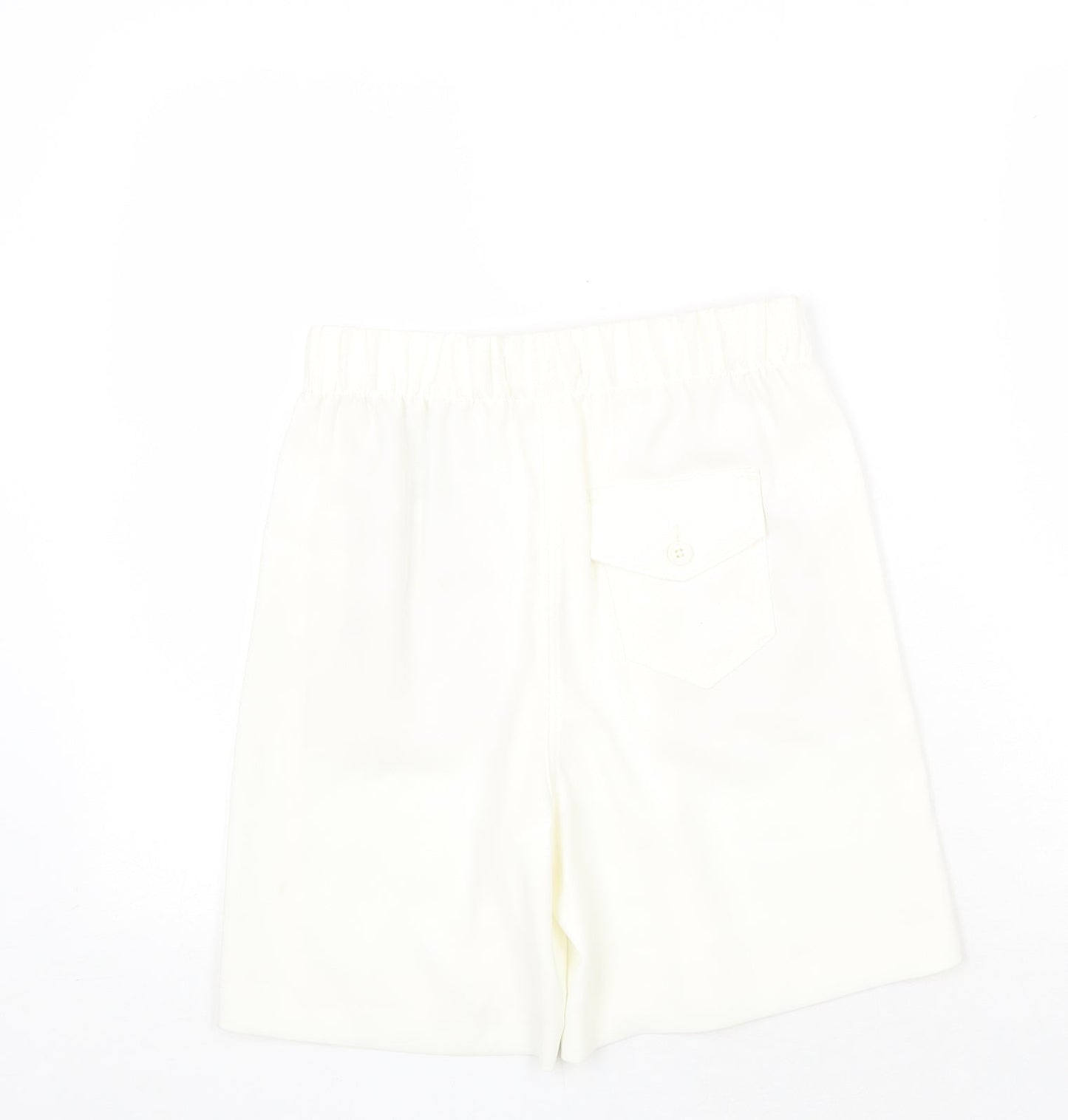 Marks and Spencer Womens White Polyester Culotte Shorts Size 6 Regular Pull On