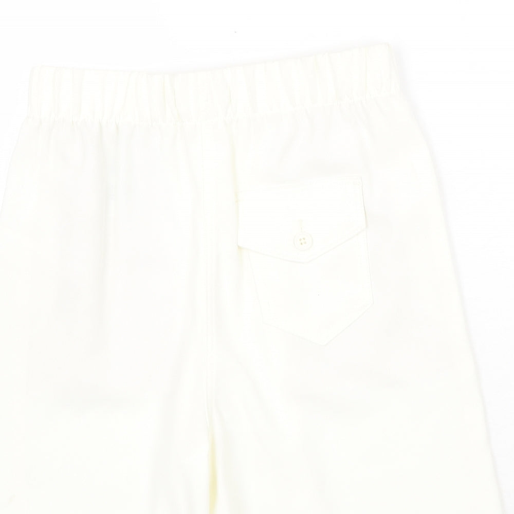 Marks and Spencer Womens White Polyester Culotte Shorts Size 6 Regular Pull On