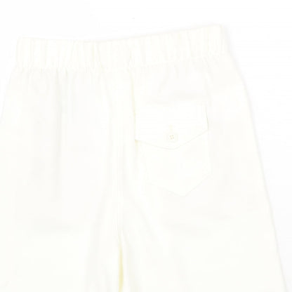 Marks and Spencer Womens White Polyester Culotte Shorts Size 6 Regular Pull On