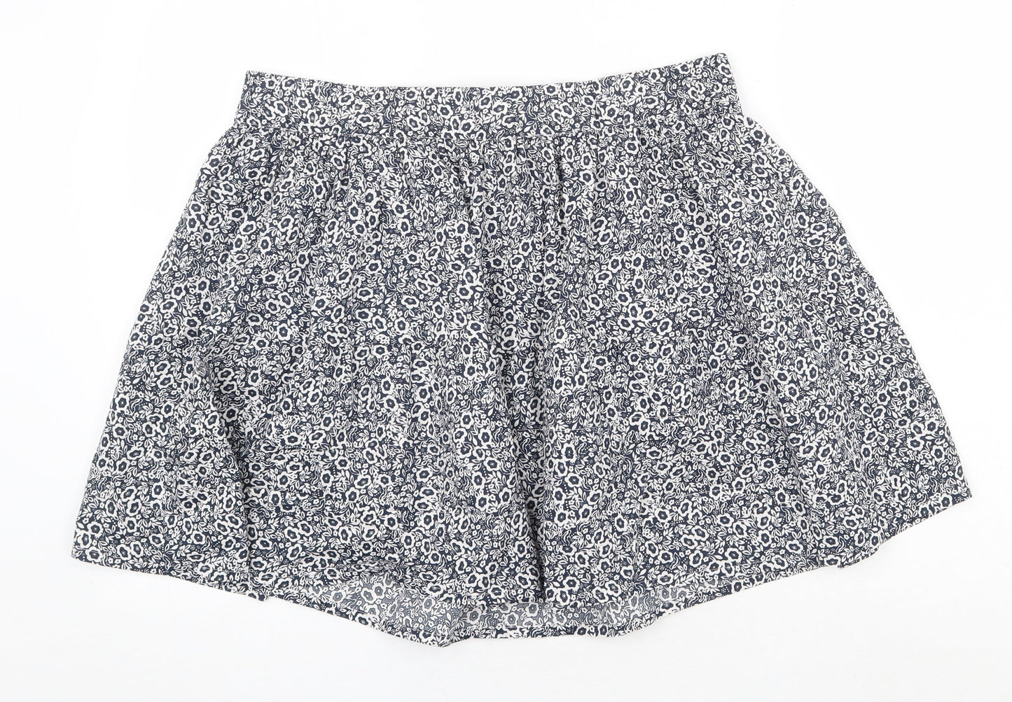 Marks and Spencer Womens Blue Floral Cotton Skater Skirt Size 16