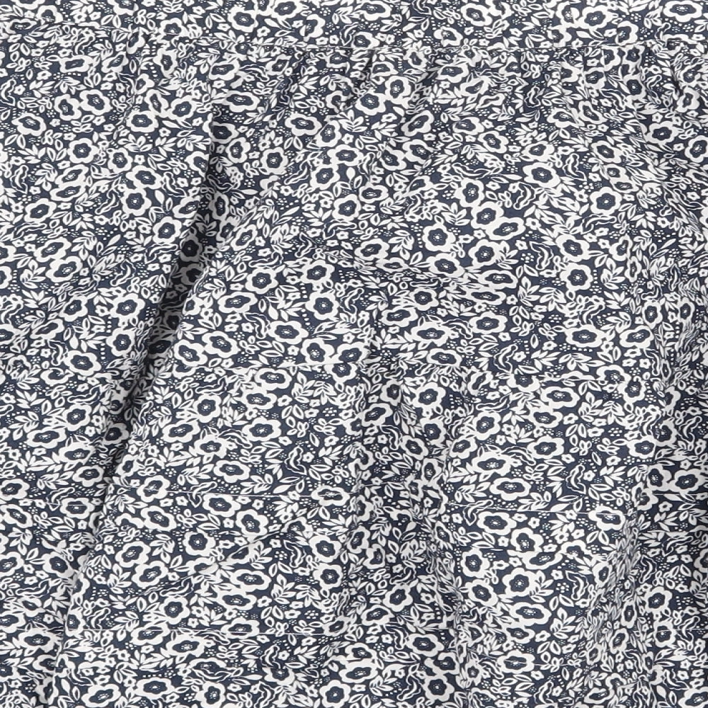 Marks and Spencer Womens Blue Floral Cotton Skater Skirt Size 16