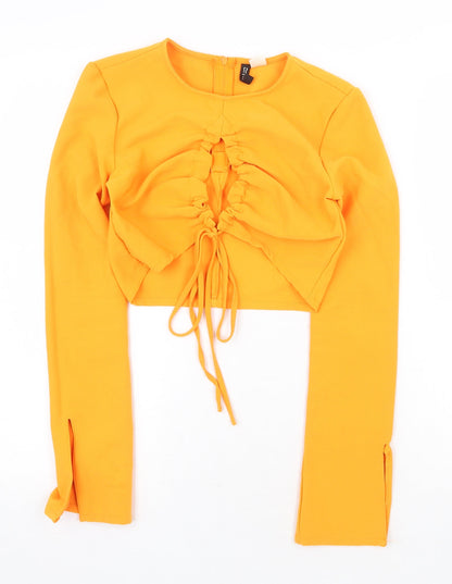 Womens UK Size 8 H&M Orange Cropped T-Shirt