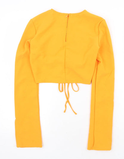 Womens UK Size 8 H&M Orange Cropped T-Shirt