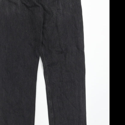 By Yourself Womens Black Cotton Straight Jeans Size 28 in Regular Zip