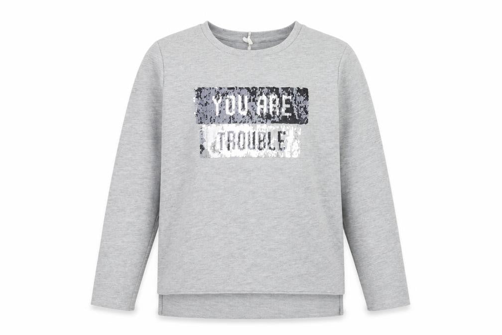 Young Dimension Girls Grey Polyester Pullover Sweatshirt Size 12-13 Years Pullover - You Are Trouble