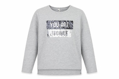 Young Dimension Girls Grey Polyester Pullover Sweatshirt Size 12-13 Years Pullover - You Are Trouble