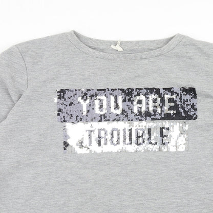 Young Dimension Girls Grey Polyester Pullover Sweatshirt Size 12-13 Years Pullover - You Are Trouble