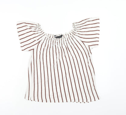 Womens UK Size 8 New Look White Basic Blouse