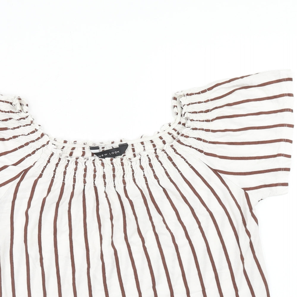 Womens UK Size 8 New Look White Basic Blouse