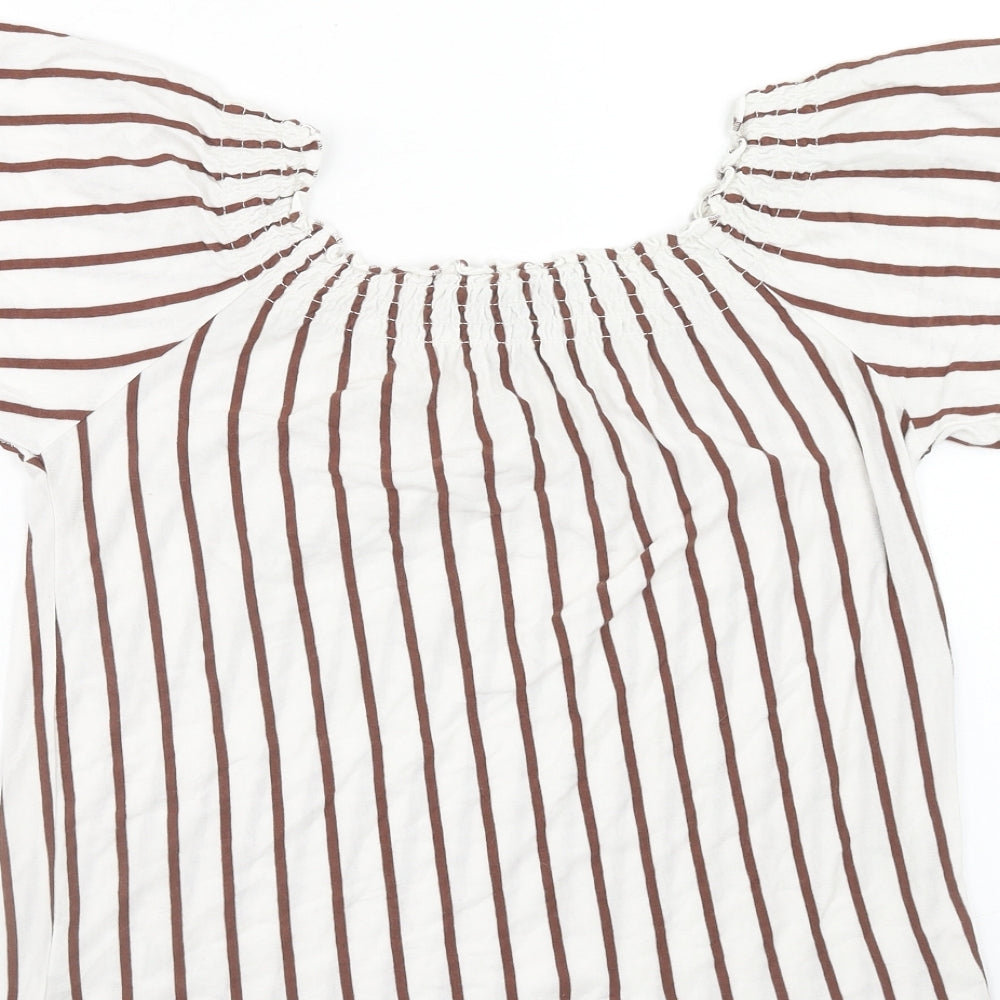 Womens UK Size 8 New Look White Basic Blouse