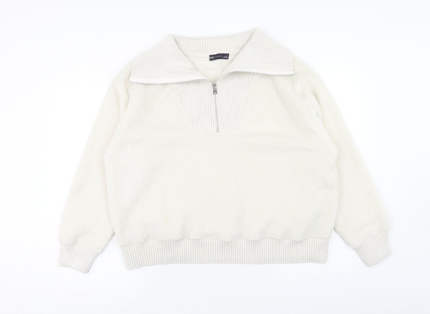 Womens UK Size XL Marks and Spencer White Pullover Sweatshirt