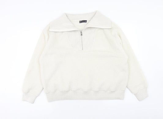 Womens UK Size XL Marks and Spencer White Pullover Sweatshirt