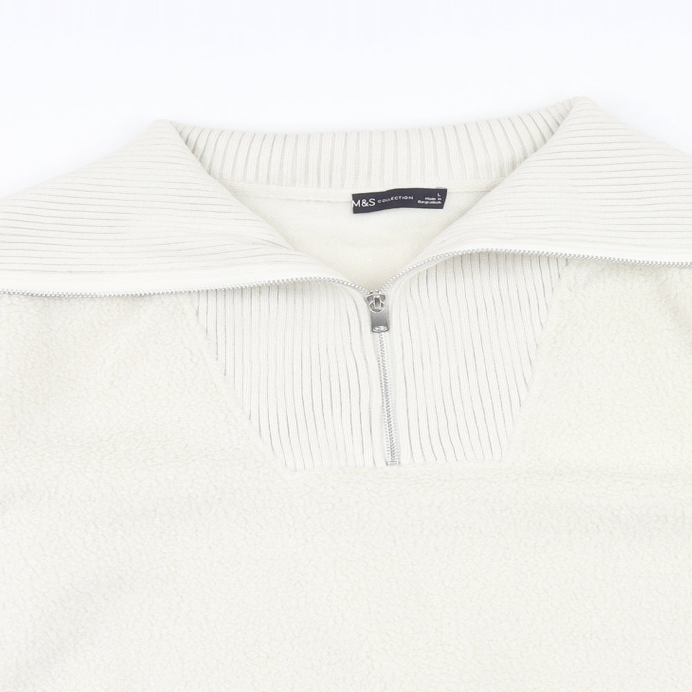 Womens UK Size XL Marks and Spencer White Pullover Sweatshirt