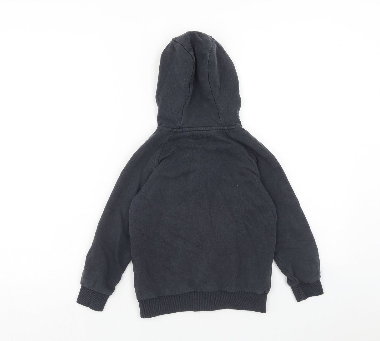 NEXT Boys Black Cotton Full Zip Hoodie Size 6 Years Zip