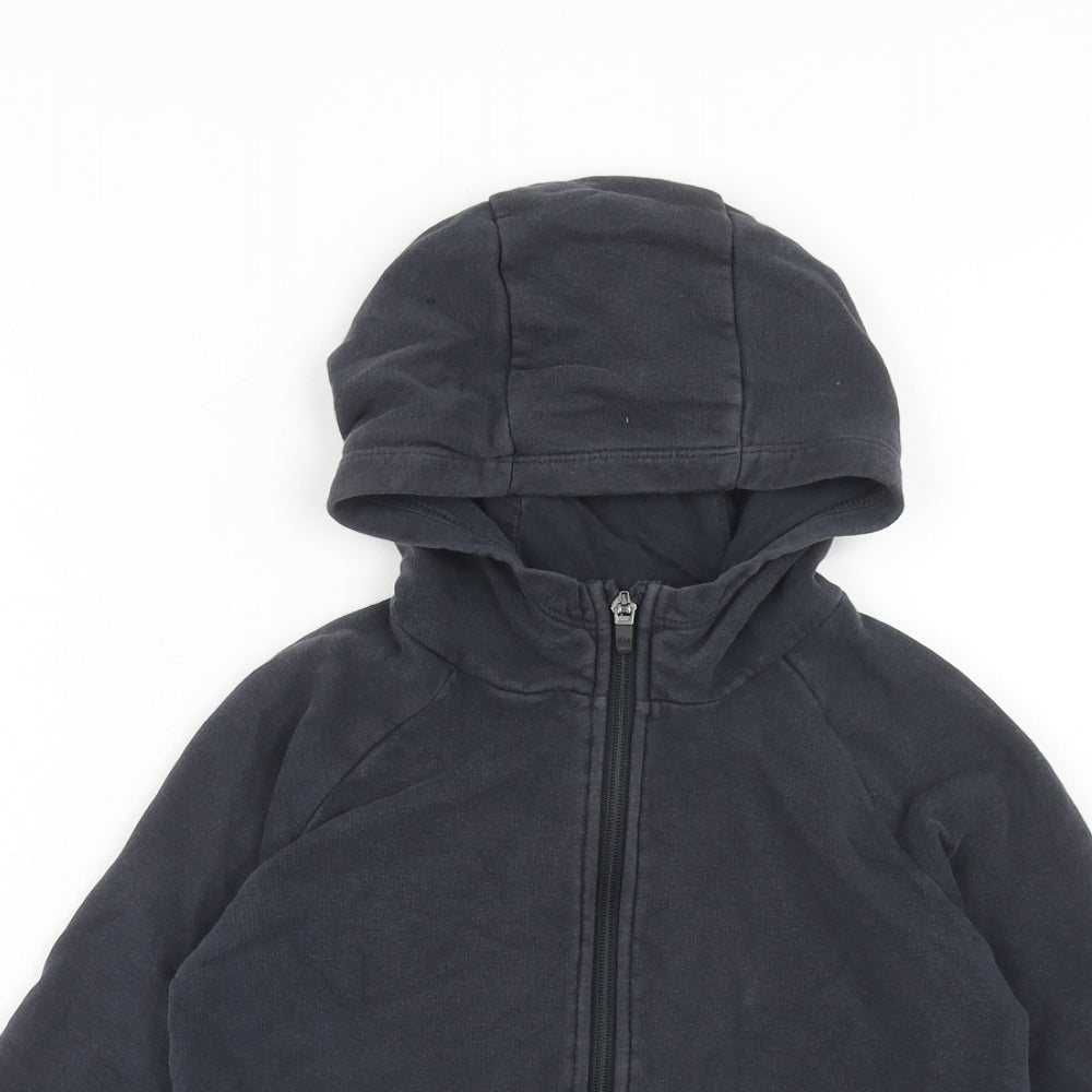 NEXT Boys Black Cotton Full Zip Hoodie Size 6 Years Zip