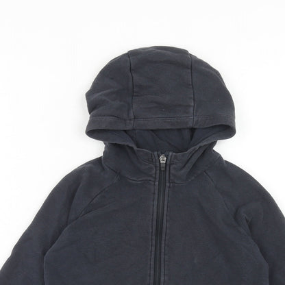 NEXT Boys Black Cotton Full Zip Hoodie Size 6 Years Zip