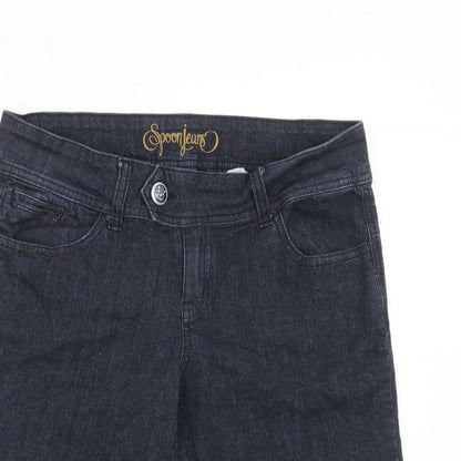 Spoon jeans Womens Blue Cotton Bermuda Shorts Size L Regular Zip