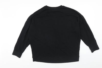 New Look Womens Black Cotton Pullover Sweatshirt Size 14 Pullover - Christmas