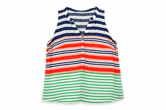 Holly & Whyte Womens Multicoloured Striped Viscose Basic Tank Size 12 V-Neck