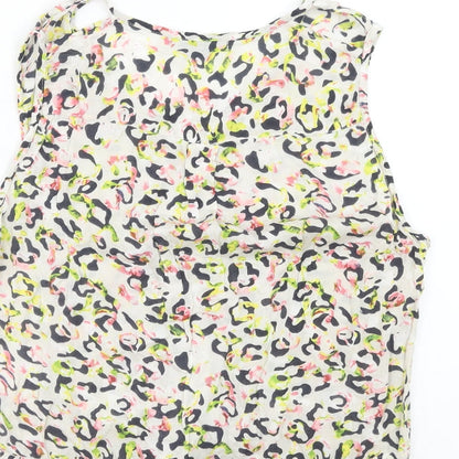 attr@ttivo Womens Multicoloured Geometric Viscose Basic Tank Size S V-Neck