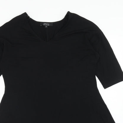 JD Wiliams Womens Black Viscose Fit & Flare Size 10 V-Neck Pullover