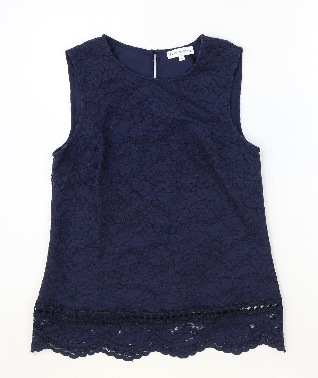 Womens UK Size 10 Warehouse Blue Basic Tank