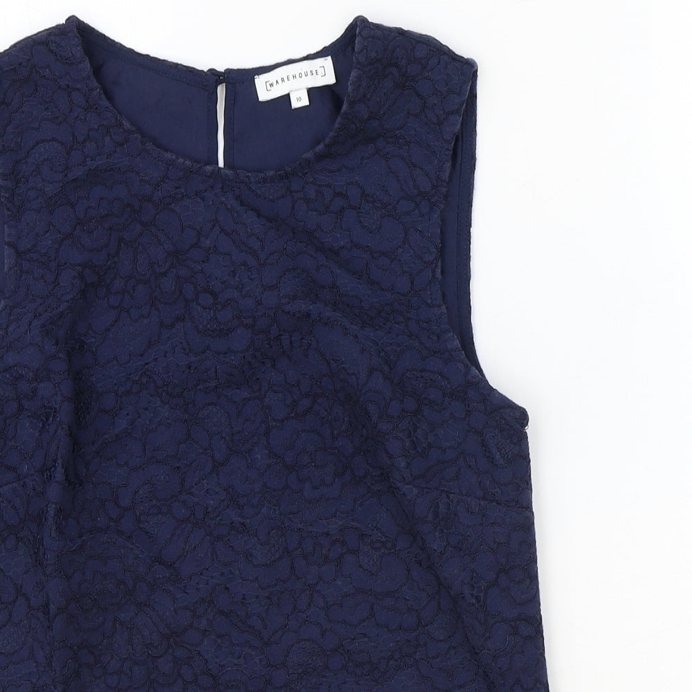 Womens UK Size 10 Warehouse Blue Basic Tank