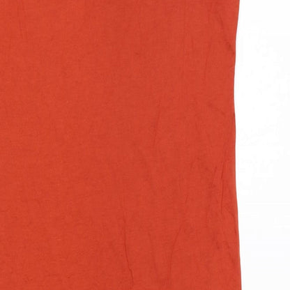 Marks and Spencer Womens Orange Viscose T-Shirt Dress Size S V-Neck Pullover
