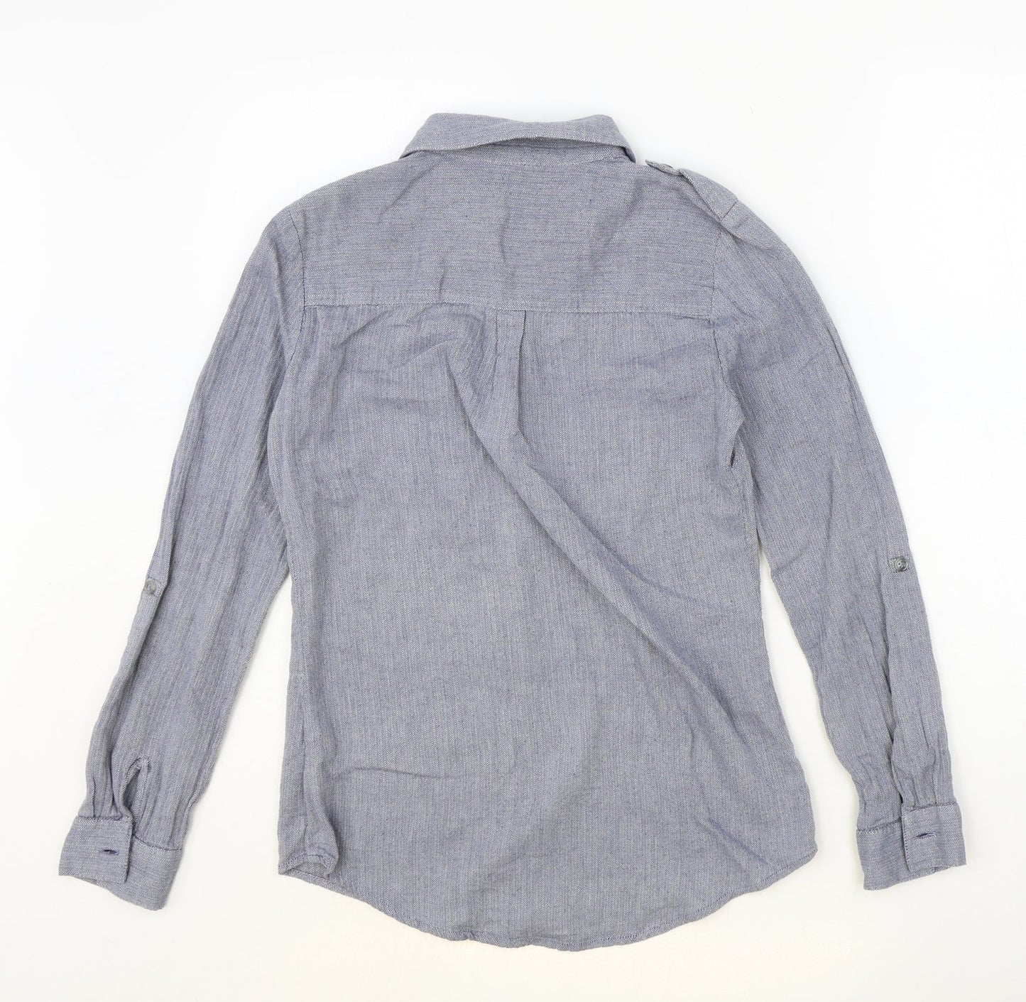 Womens UK Size 8 Dorothy Perkins Blue Basic Button-Up