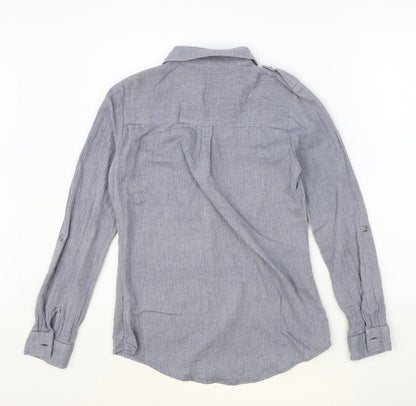 Womens UK Size 8 Dorothy Perkins Blue Basic Button-Up