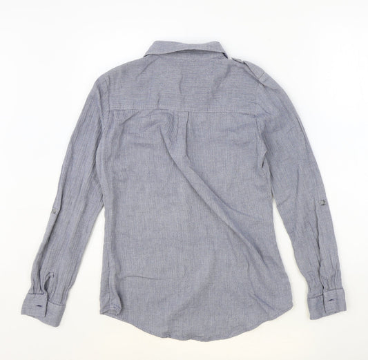 Womens UK Size 8 Dorothy Perkins Blue Basic Button-Up