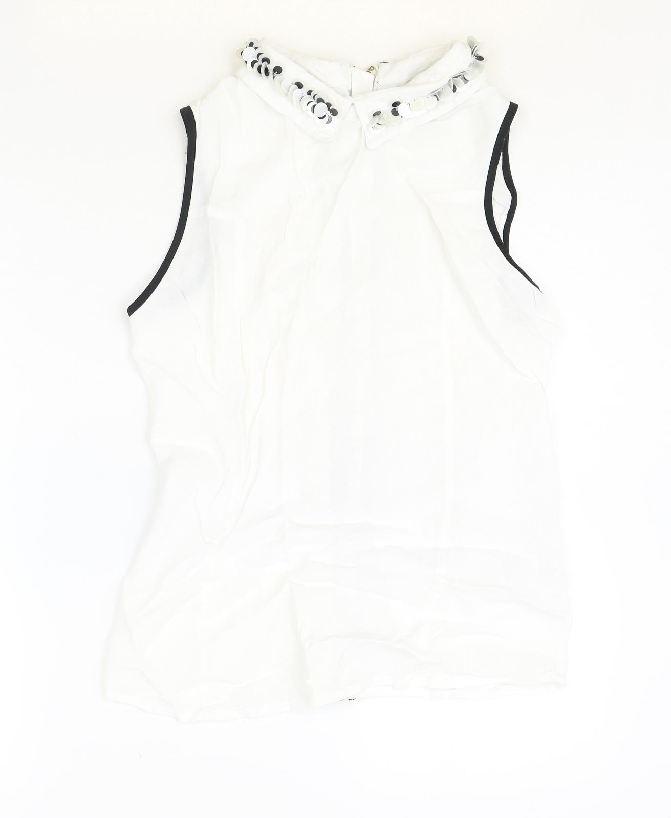 Womens UK Size 10 Marks and Spencer Ivory Basic Tank
