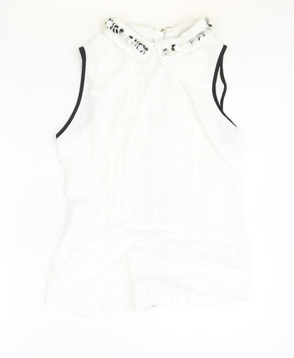 Womens UK Size 10 Marks and Spencer Ivory Basic Tank
