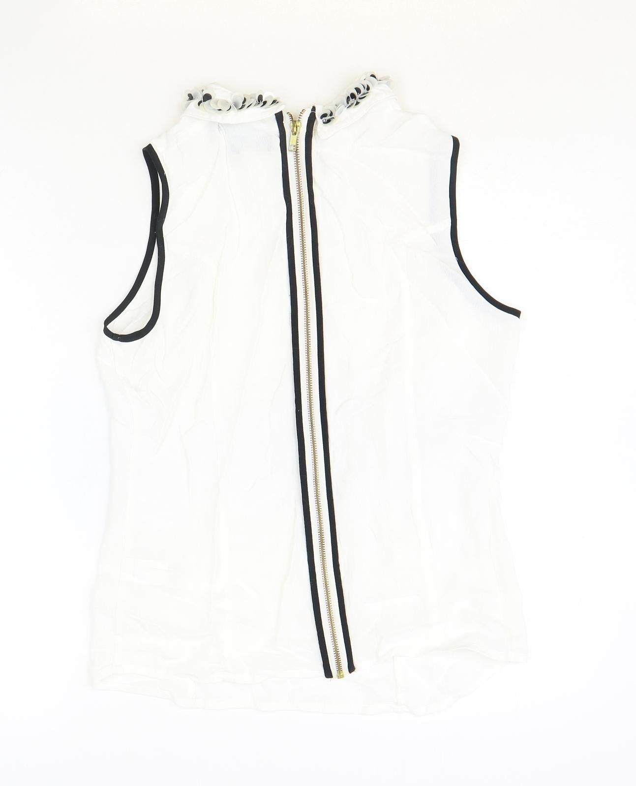 Womens UK Size 10 Marks and Spencer Ivory Basic Tank